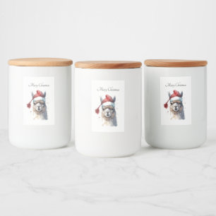 Christmas Alpaca, customisable Food Label