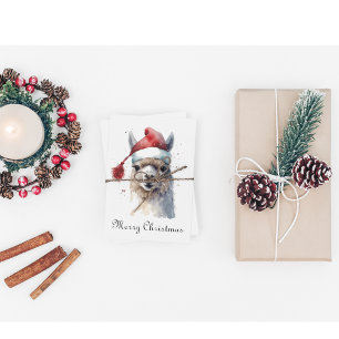 Christmas Alpaca, customisable Holiday Card
