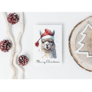 Christmas Alpaca, customisable Holiday Card