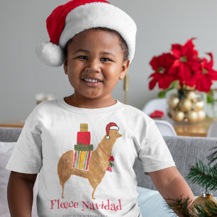 Christmas Alpaca Fleece Navidad Hand-Illustrated T-Shirt