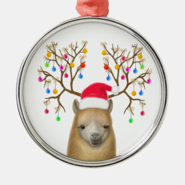 Christmas Alpaca Ornament (Front)