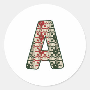 Christmas Alphabet  (1) Classic Round Sticker