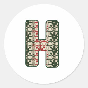 Christmas Alphabet  (8) Classic Round Sticker