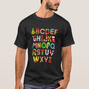 Christmas Alphabet ABCs Elemeno For Teacher Studen T-Shirt