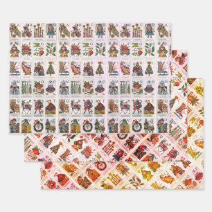 Christmas Alphabet Wrapping Paper Sheet