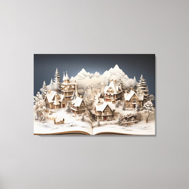 Christmas Alpine Storybook Village Canvas Print (Front)