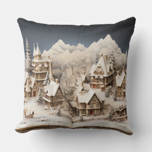 Christmas Alpine Storybook Village Cushion
