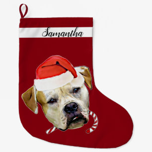 Christmas American Bulldog dog stocking