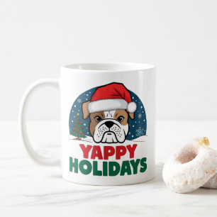 Christmas American Bulldog Yappy Holidays Funny Coffee Mug