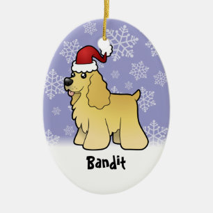 Christmas American Cocker Spaniel (add pets name) Ceramic Tree Decoration