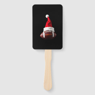 Christmas American Football Ball Santa Hat (1) Hand Fan