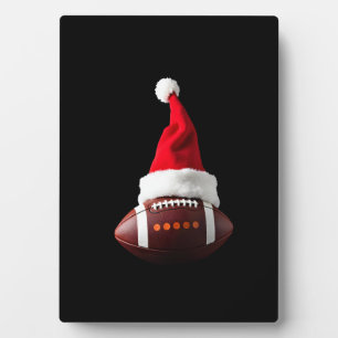 Christmas American Football Ball Santa Hat (1) Plaque