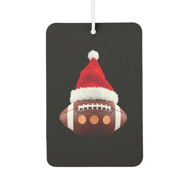 Christmas American Football Ball Santa Hat (2) Car Air Freshener (Front)