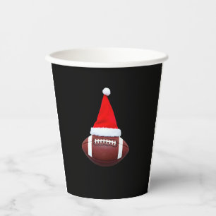 Christmas American Football Ball Santa Hat (2) Paper Cups