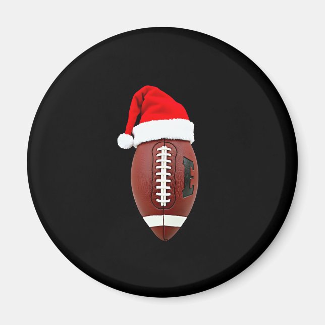 Christmas American Football Ball Santa Hat (3) Magnet (Front)