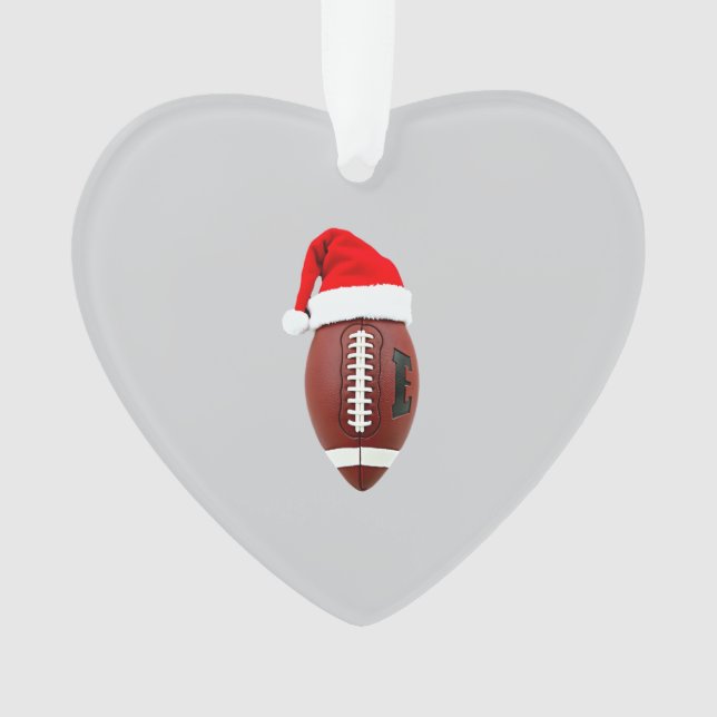 Christmas American Football Ball Santa Hat (3) Ornament (Front)