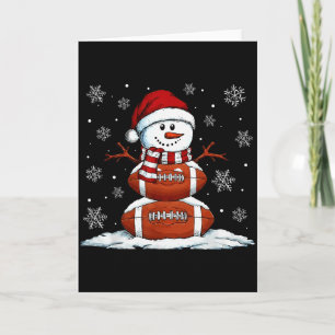 Christmas American Football Game Day Santa Snowman Card