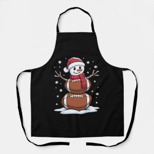 Christmas American Football Snowman Xmas Sport Apron