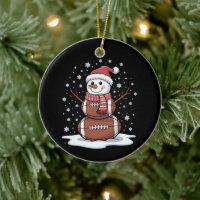 Christmas American Football Snowman Xmas Sport 