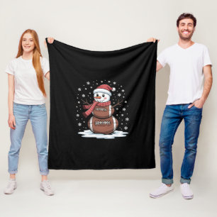 Christmas American Football Snowman Xmas Sport Fleece Blanket