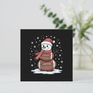 Christmas American Football Snowman Xmas Sport Holiday Card