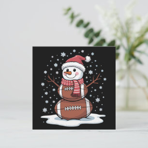Christmas American Football Snowman Xmas Sport Holiday Card