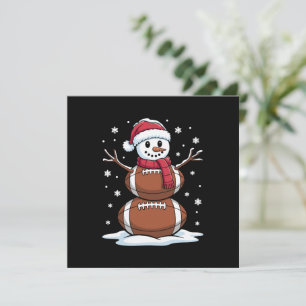Christmas American Football Snowman Xmas Sport  Holiday Card