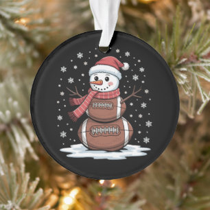 Christmas American Football Snowman Xmas Sport Ornament