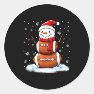 Christmas American Football Snowman Xmas Srt Men B Classic Round Sticker