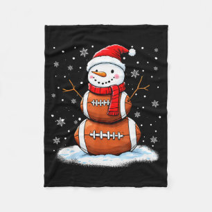 Christmas American Football Snowman Xmas Srt Men B Fleece Blanket