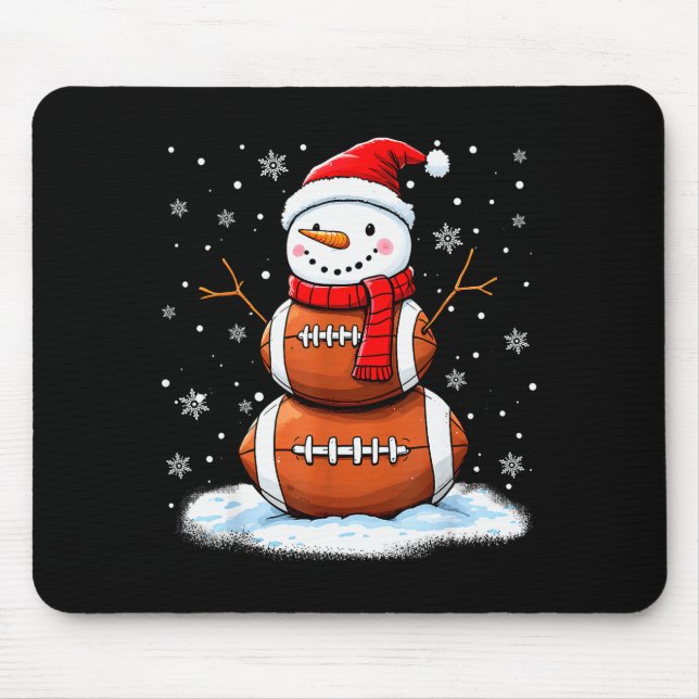 Christmas American Football Snowman Xmas Srt Men B Mouse Mat (Front)
