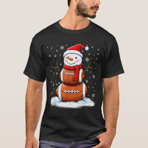 Christmas American Football Snowman Xmas Srt Men B T-Shirt