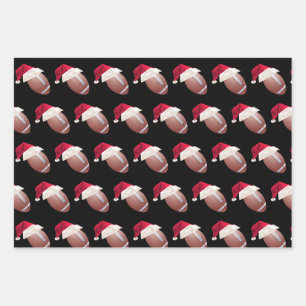 Christmas American Football Sports Santa Holiday Wrapping Paper Sheet