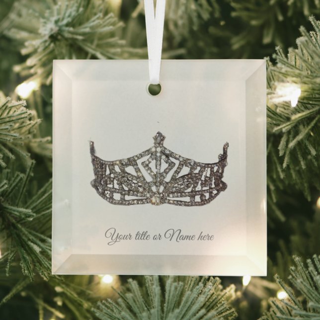 Christmas American Pageant Crown Glass  Tree Decoration (Insitu)