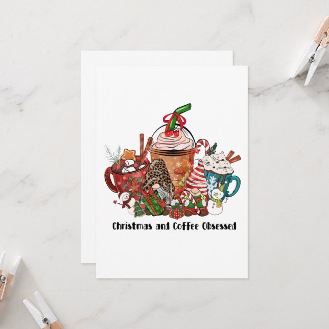 Christmas and Coffee Obsessed Invitation (Front/Back In Situ)