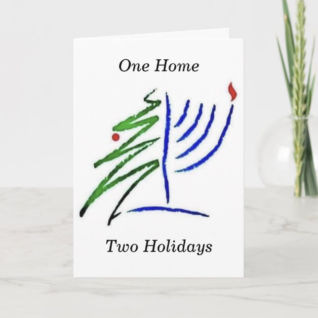 Christmas and Hanukkah Together Holiday Card (Front)
