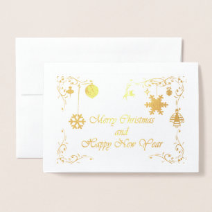 Christmas and Happy New Year Foil Card
