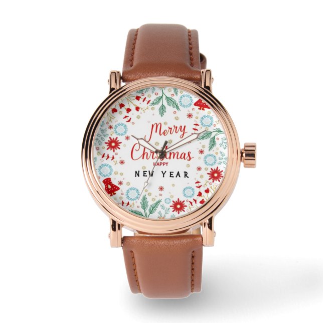 Christmas and Happy New Year Wristwatch (Front)