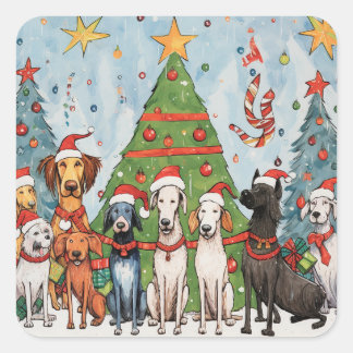 Christmas and Holiday Dogs Sticker