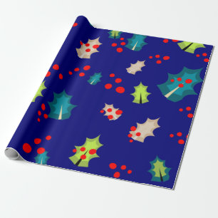 Christmas and Holly wrapping paper