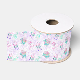 Christmas and macarons grosgrain ribbon