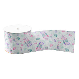 Christmas and macarons grosgrain ribbon