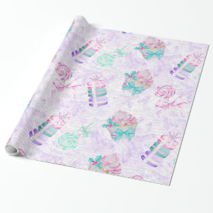 Christmas and macarons wrapping paper