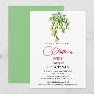 Christmas  and Mistletoe Decorations Corporate Invitation