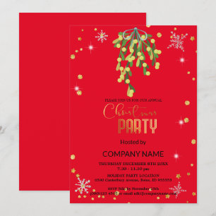Christmas  and Mistletoe Decorations Corporate Invitation