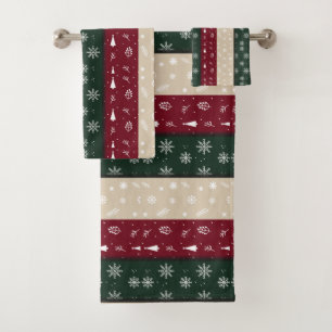 Christmas and New Year Bath Towel Set