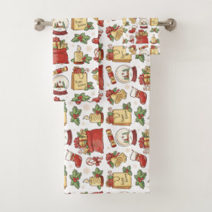 Christmas and New Year Bath Towel Set