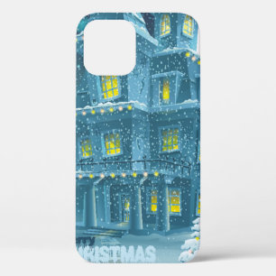 Christmas and New Year greeting card with the imag iPhone 12 Case