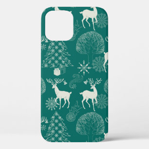 Christmas and New Year red festive background, xma iPhone 12 Case