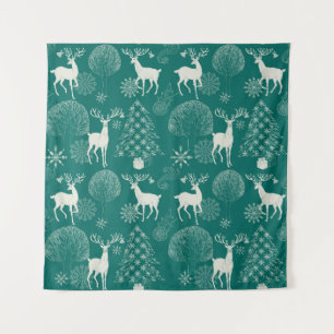 Christmas and New Year red festive background, xma Tapestry